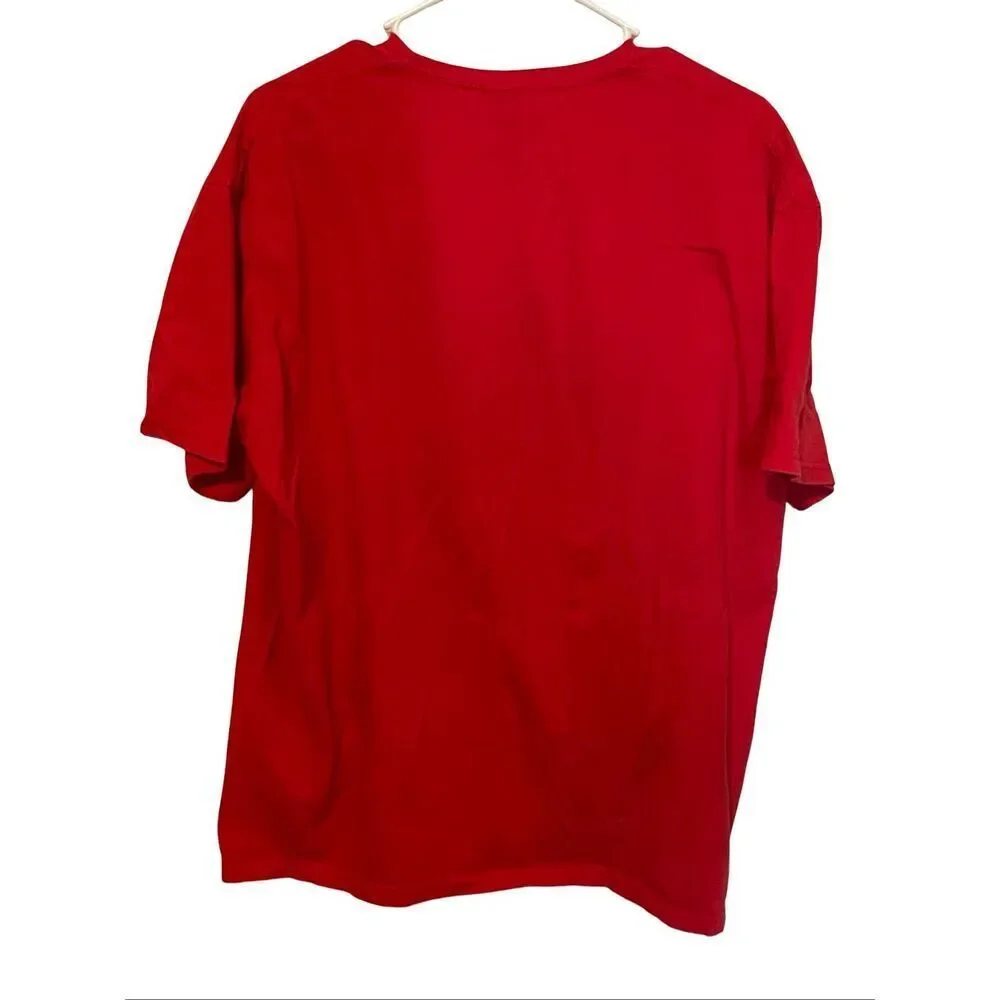 Gildan Red Soft Style Cotton Crew Neck Short Sleeve Ducati Graphic T-Shirt XL
